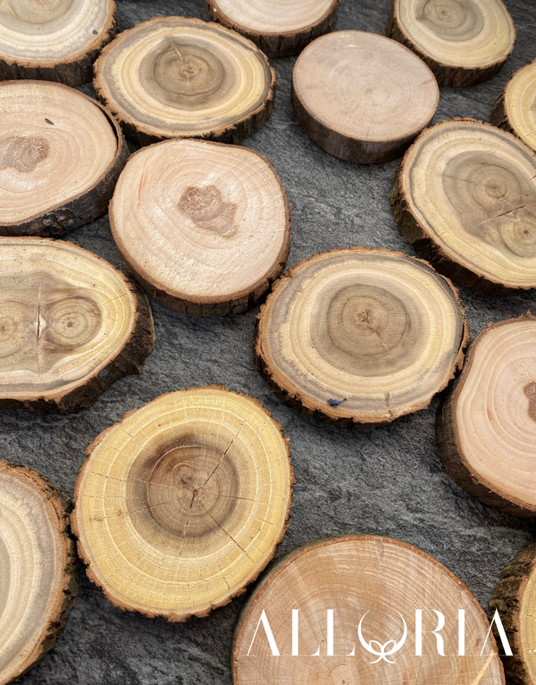 Segnaposto per Festa di Laurea con Fiori Misti su Disco in Legno - Alloria