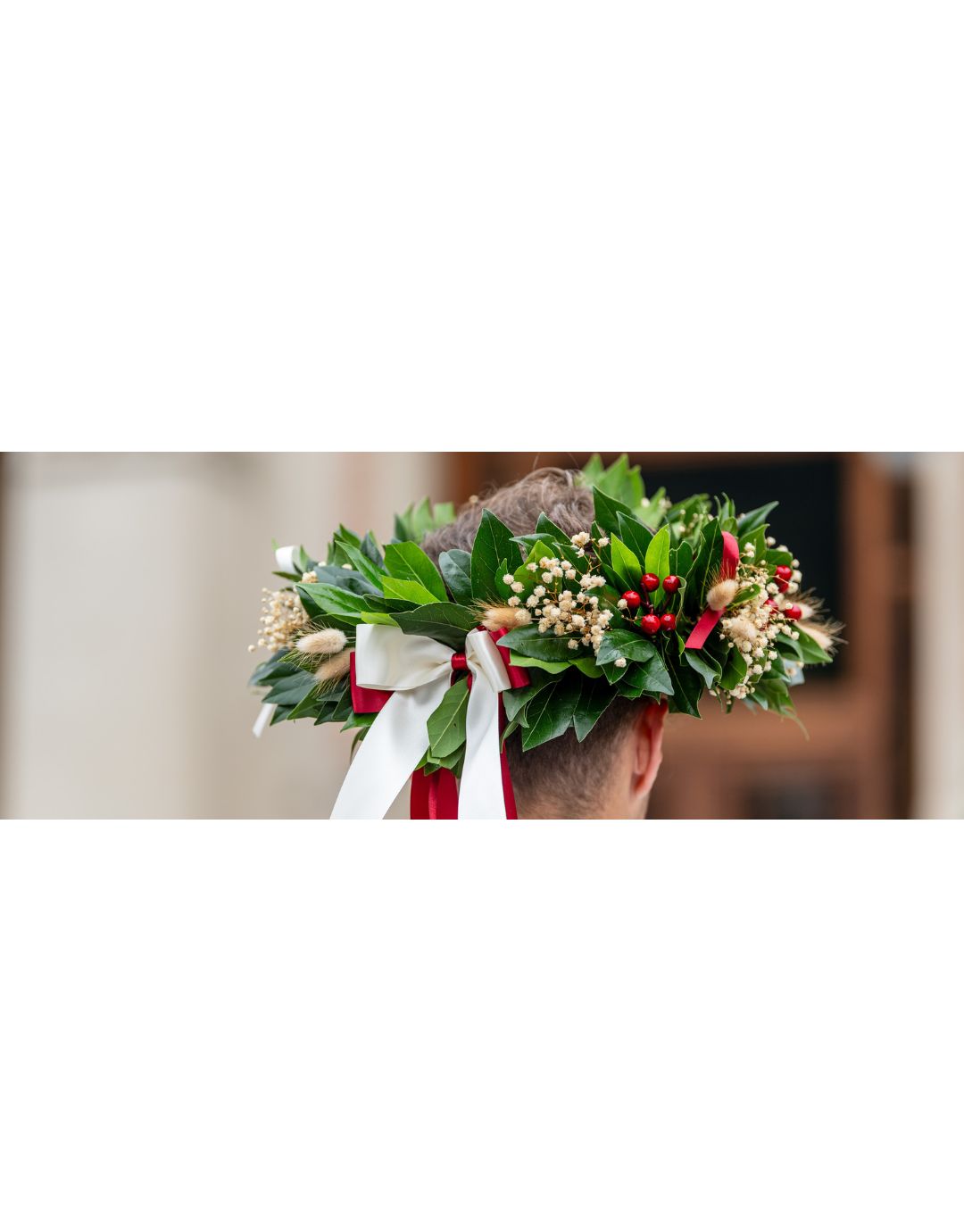 Corona di Alloro con Velo da Sposa