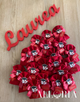 Bomboniera per Laurea - Sacchetto rosso con Tocco e Fiocco a pois - Laurea