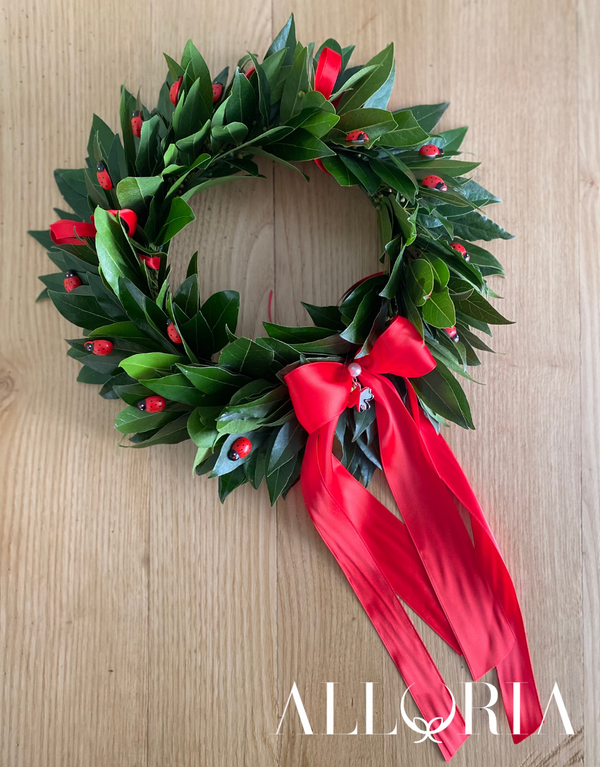 Corona di Alloro per Laurea con Coccinelle Rosse